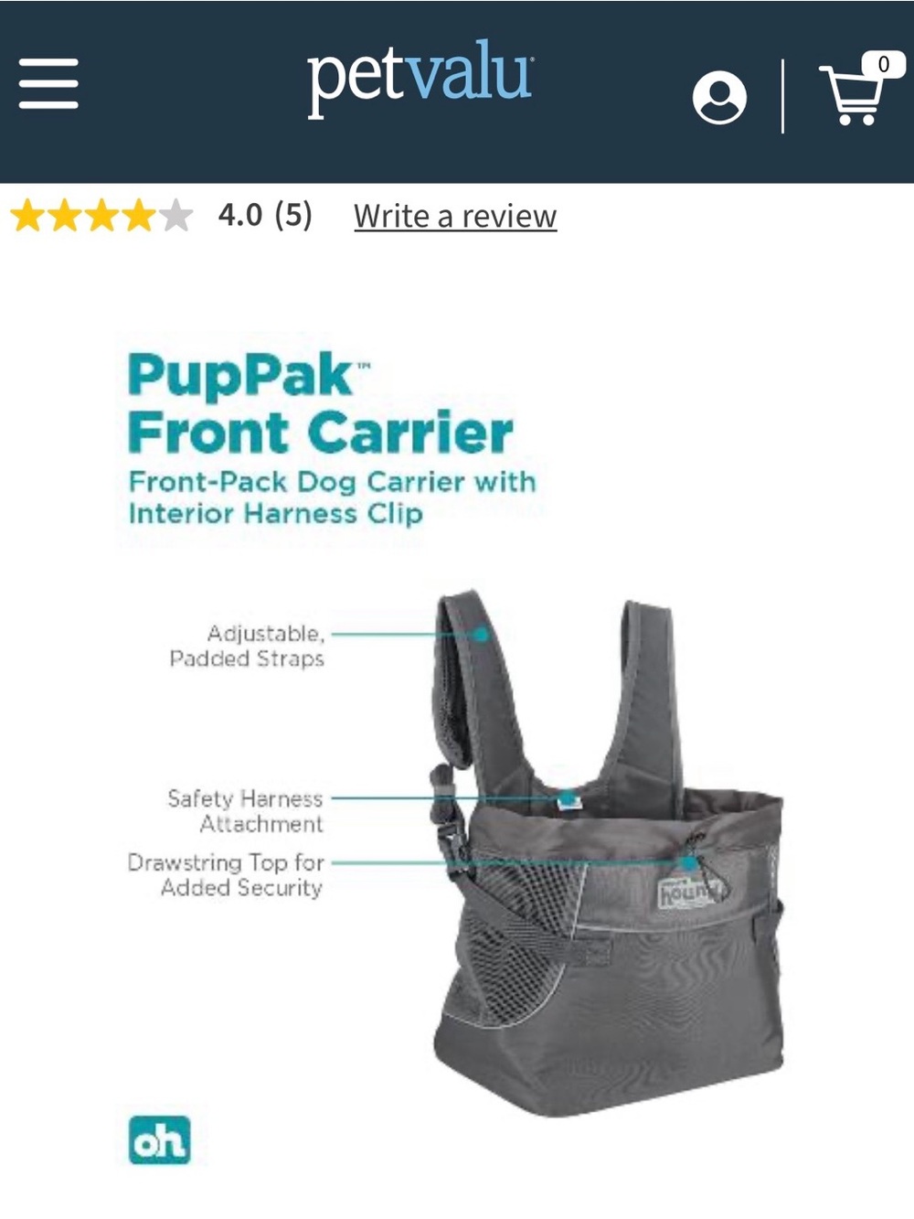 Outward Hound Gray PupPak Front Carrier